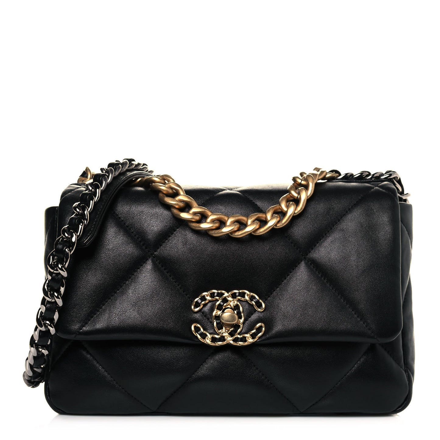 Lambskin Quilted Medium Chanel 19 Flap Black