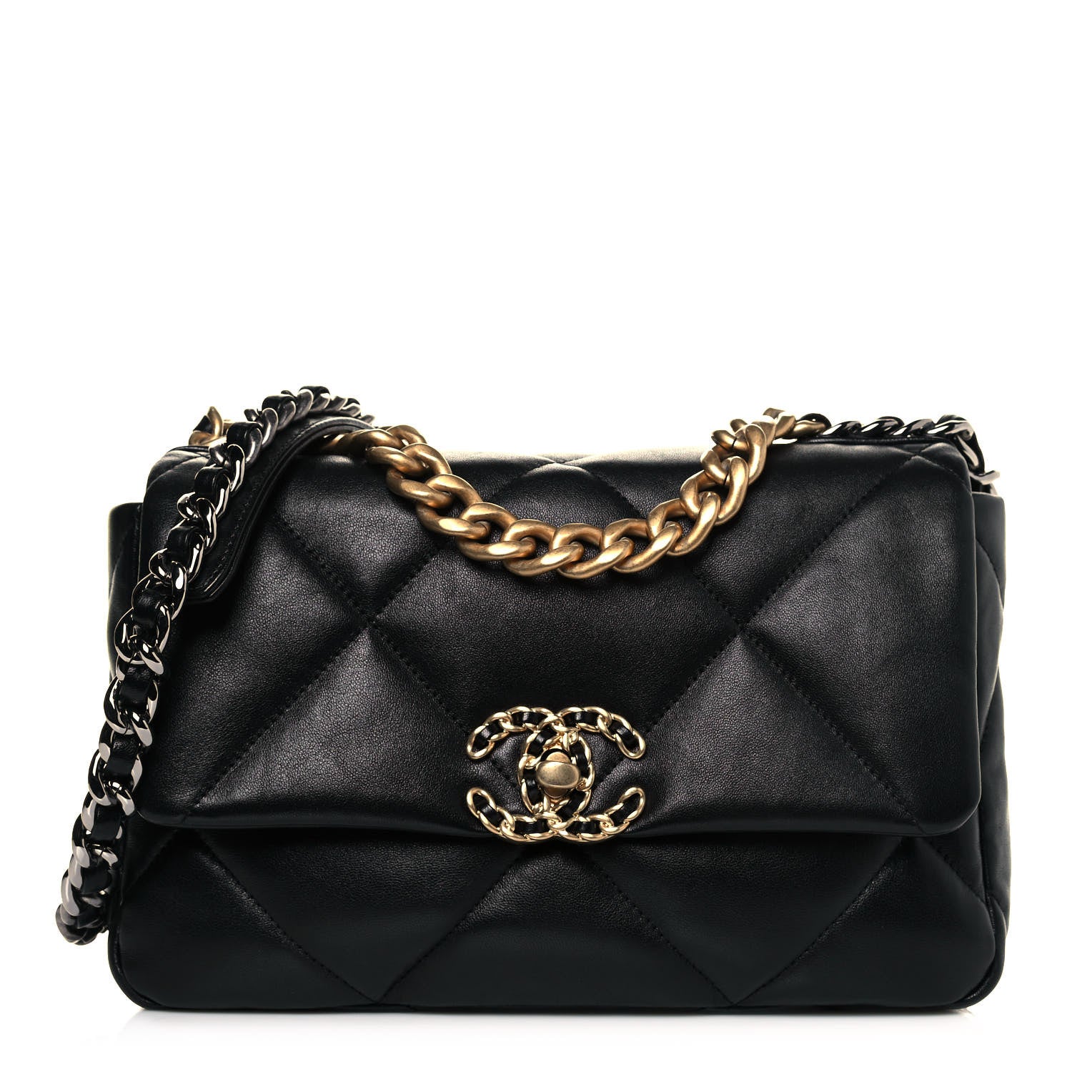 Chanel Lambskin Quilted Medium Chanel 19 Flap Black 1 of 14