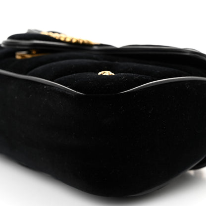 Gucci Velvet Matelasse Double G Studs Small Torchon GG Marmont Shoulder Bag Black 9 of 9