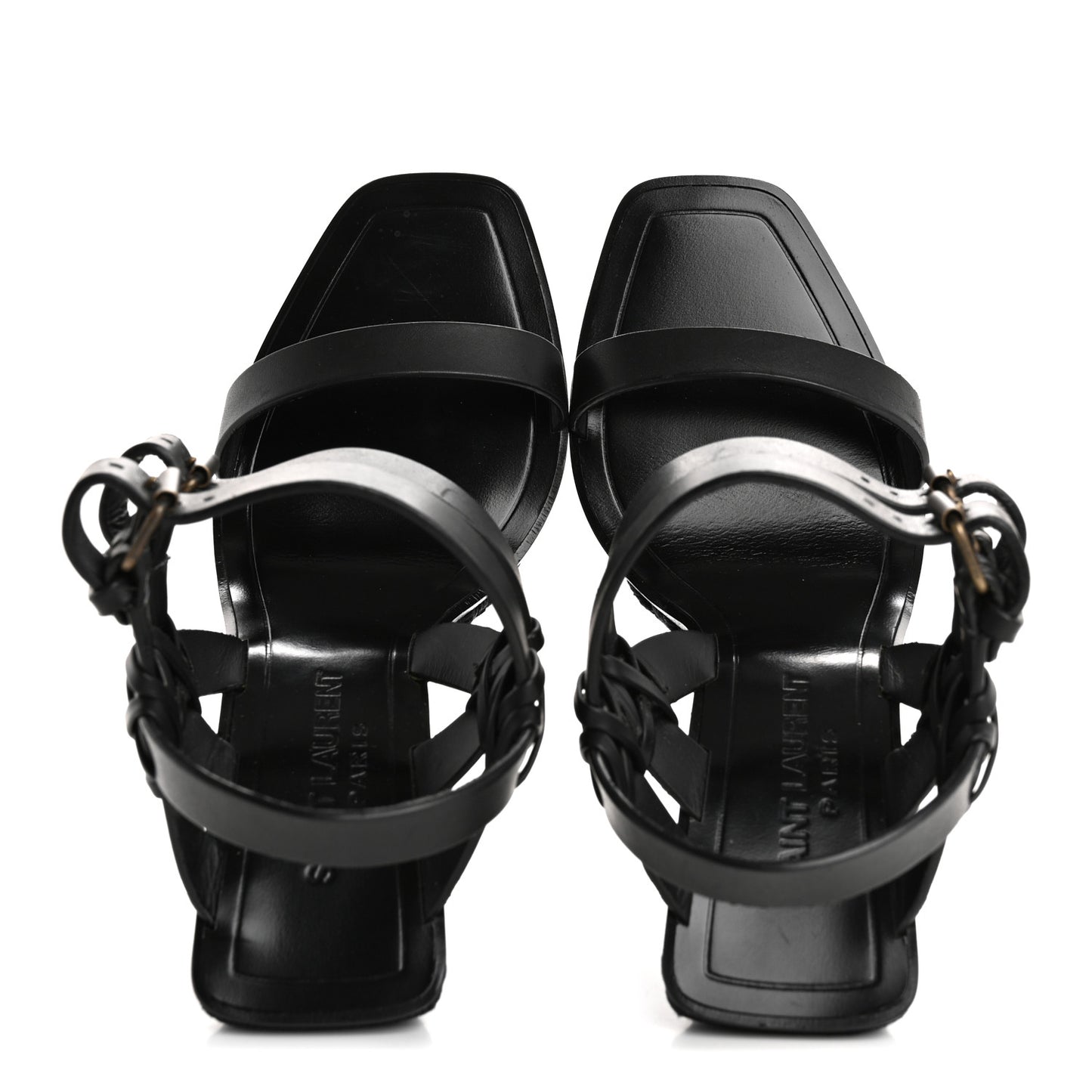 Calfskin Espadrille Wedges 36 Black