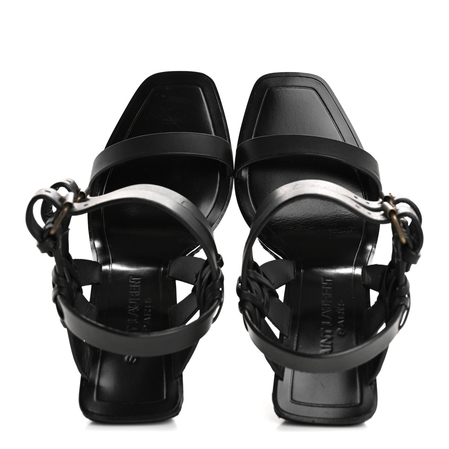 Saint Laurent Calfskin Espadrille Wedges 36 Black 2 of 16