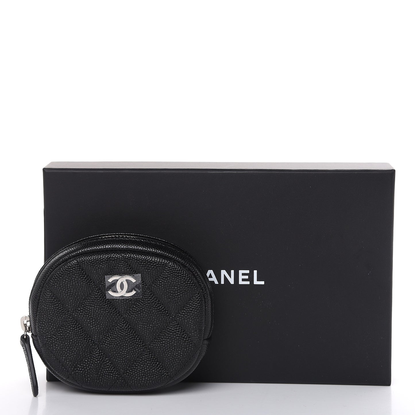 Caviar Quilted Zip Around Classic Coin Purse Black