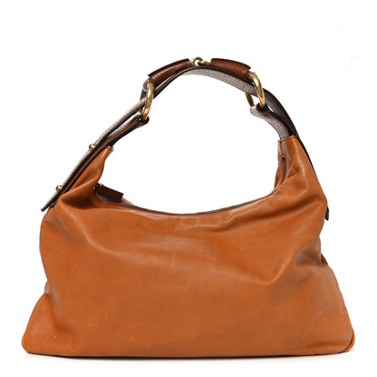 Gucci Calfskin Medium Horsebit Chain Hobo Brown 1 of 10