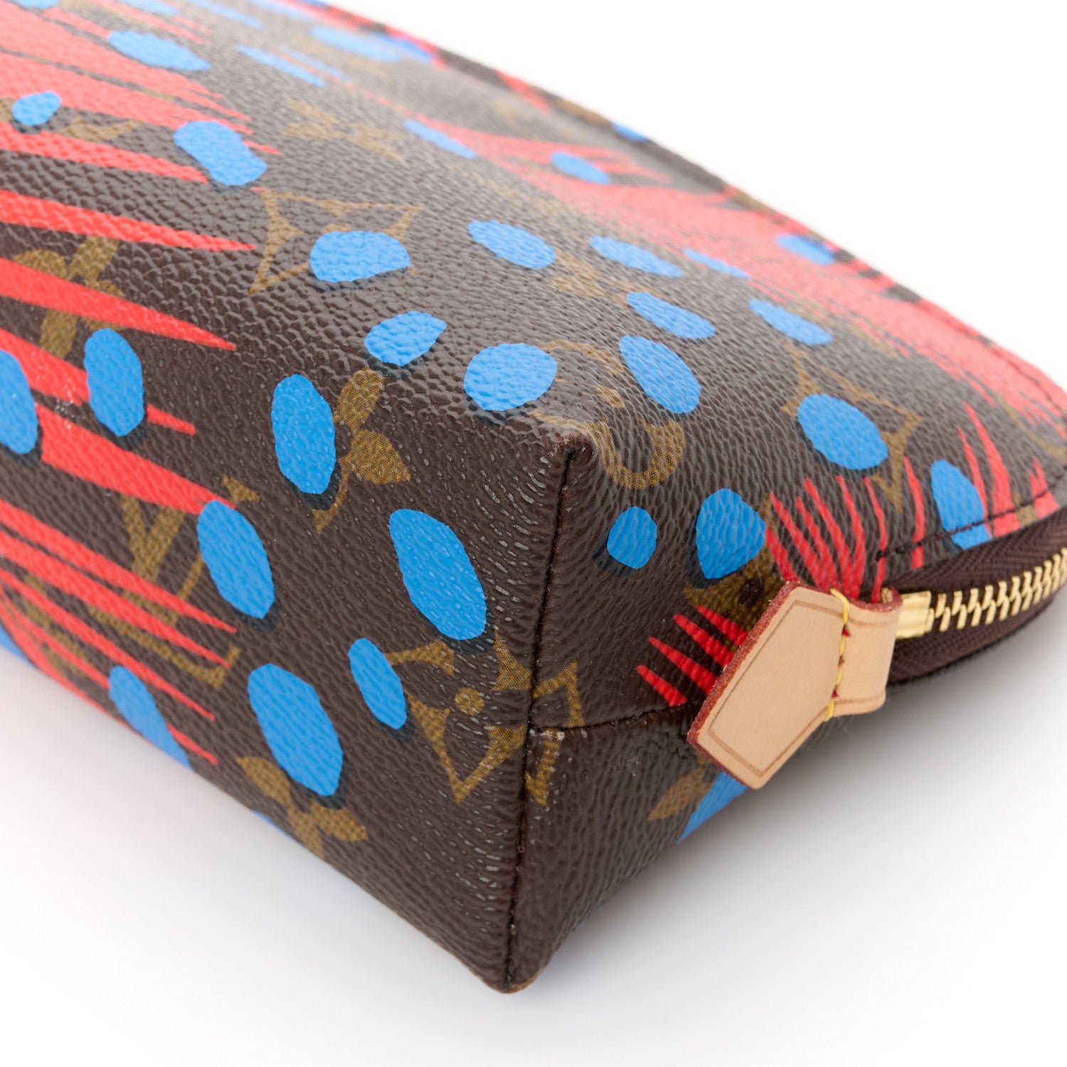 Louis Vuitton Monogram Jungle Dots Cosmetic Pouch Coquelicot Denim 9 of 10