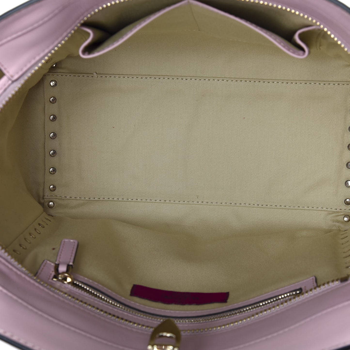 Vitello Rockstud Double Handle Tote Rose