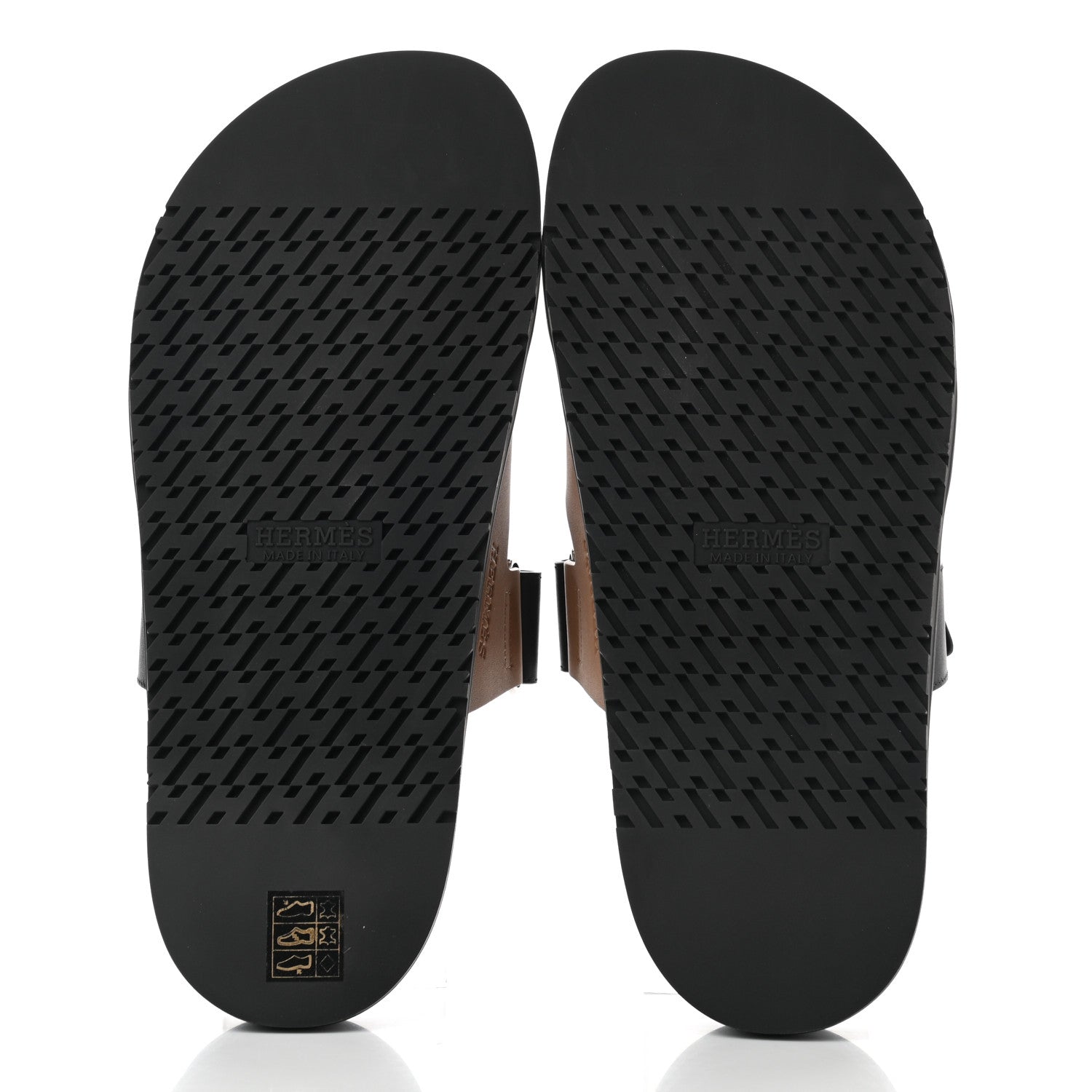 Hermes Calfskin Mens Chypre Sandals 42 Naturel Safari Black 5 of 11