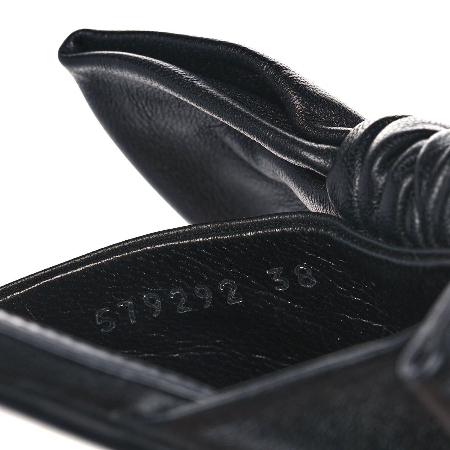 Balenciaga Calfskin Square Bow Slide Sandals 38 Black 8 of 10