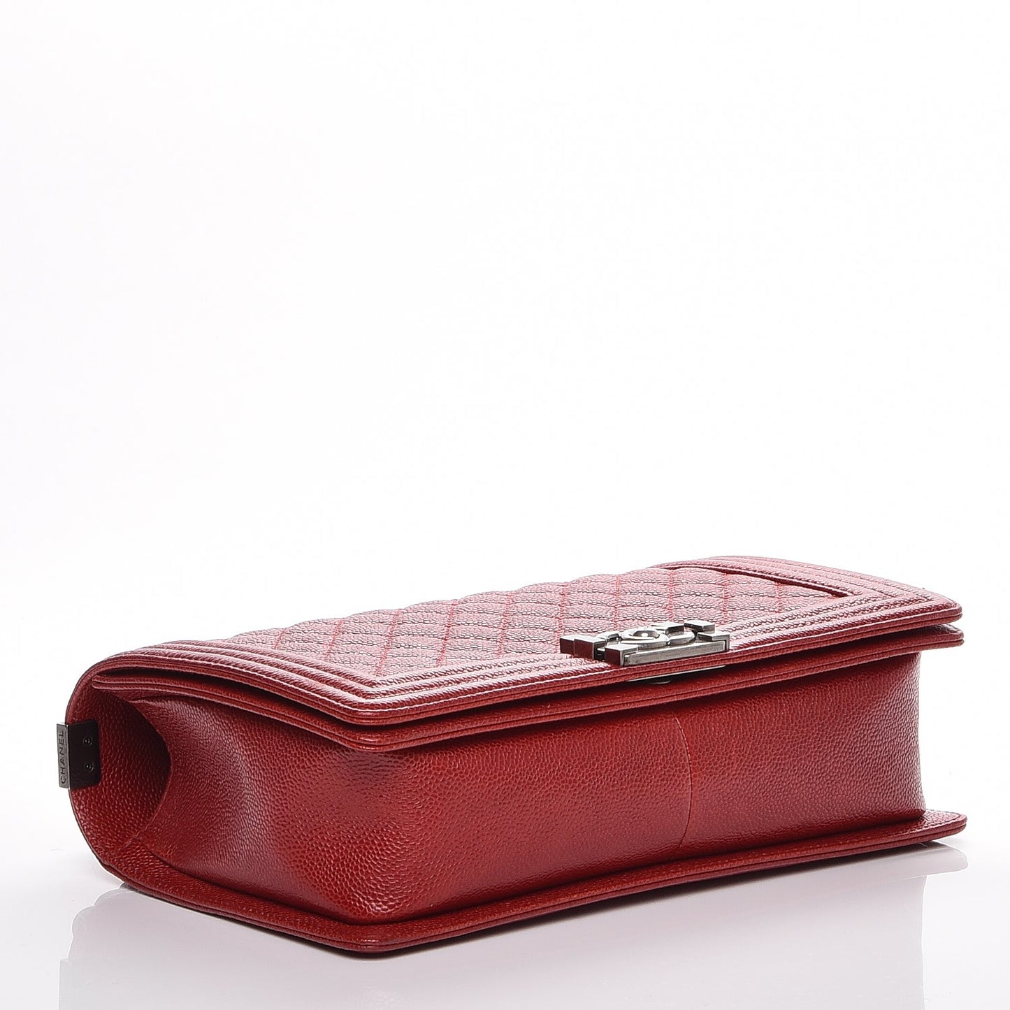 Caviar Quilted New Medium Boy Flap Dark Red