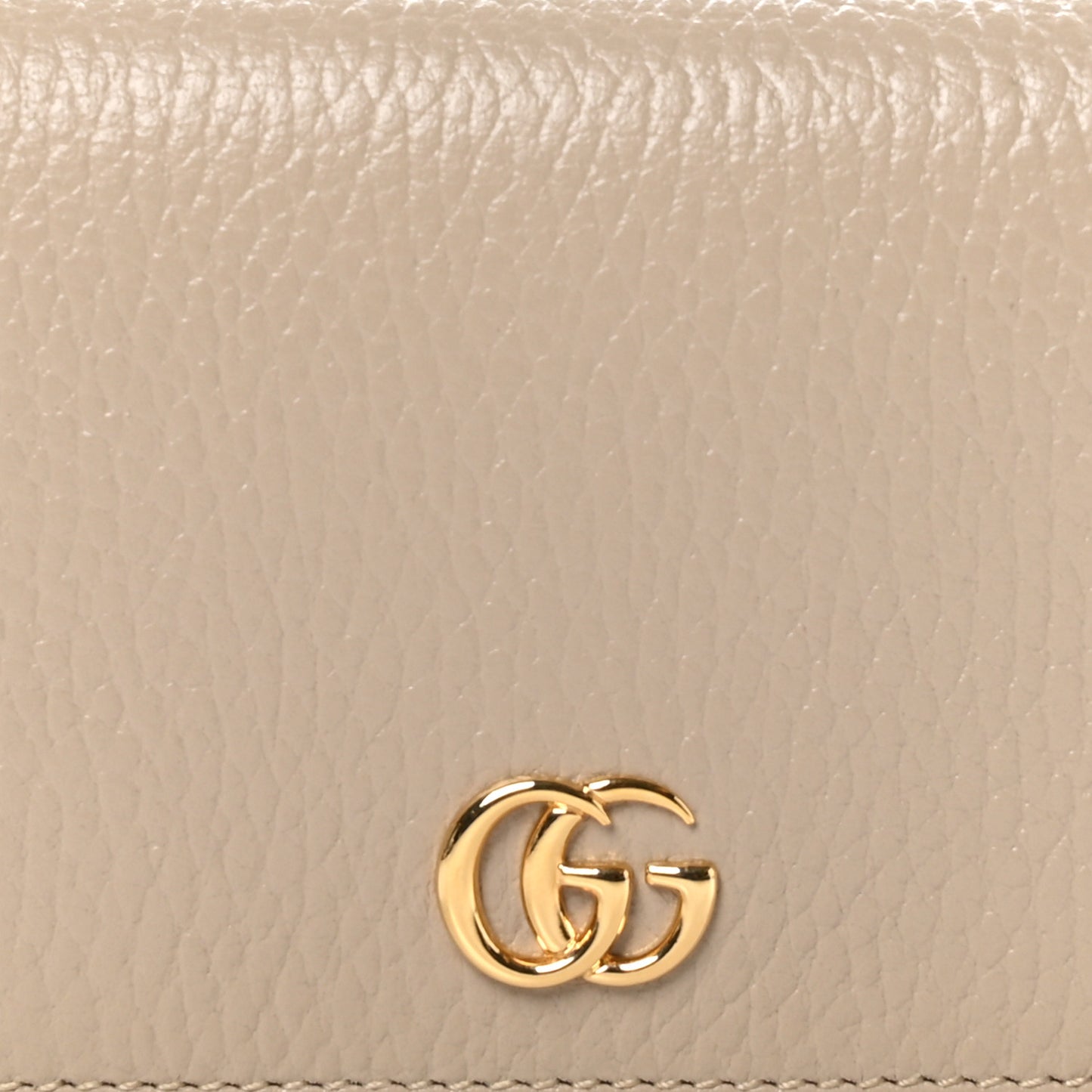 Dollar Calfskin Bi- Color GG Marmont Card Case Oatmeal Banana