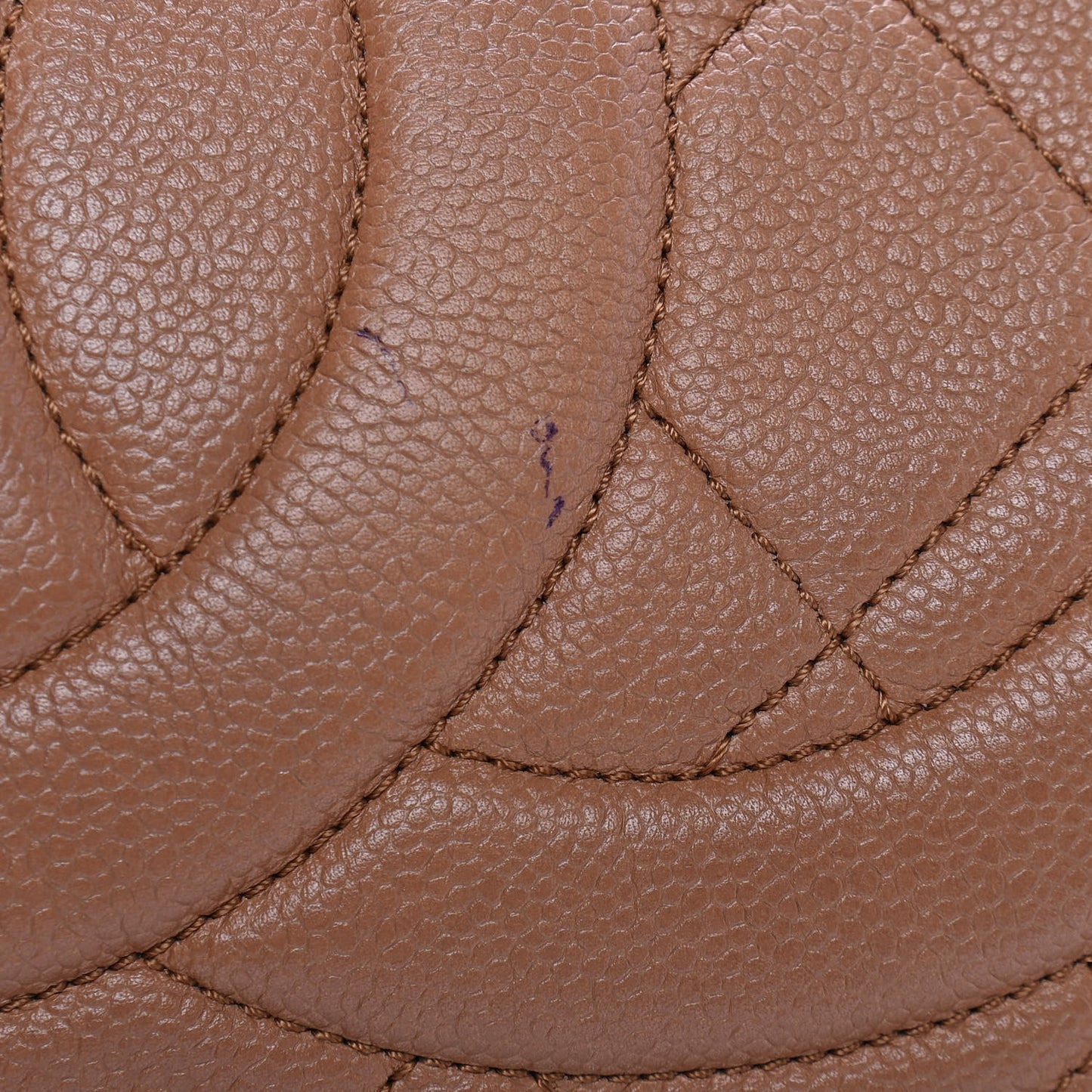 Caviar Quilted Expandable Zip Shoulder Bag Beige