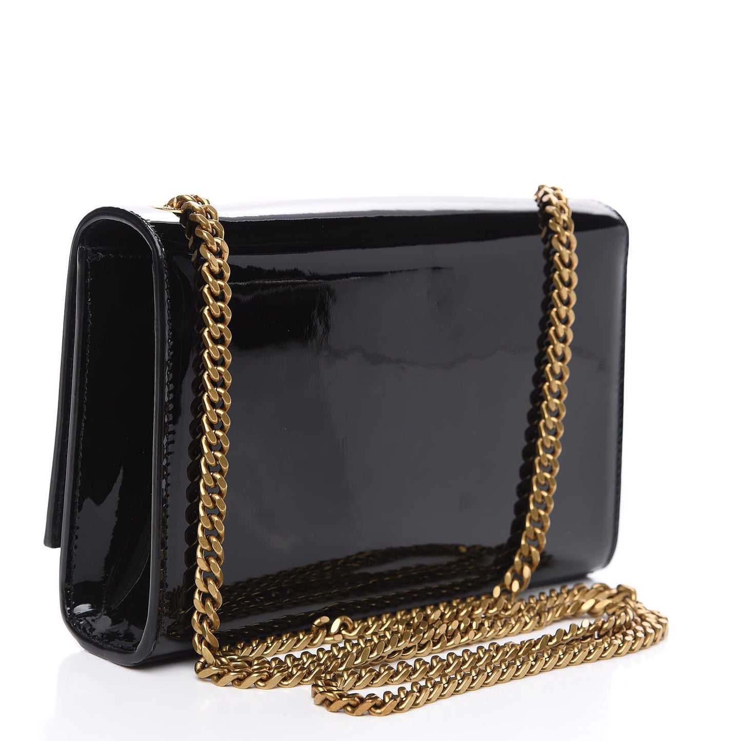 Patent Small Monogram Kate Satchel Black