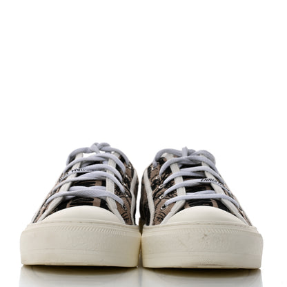 Christian Dior Canvas Toile De Jouy Embroidered Womens Walk'N'Dior Low Top Sneakers 40.5 Hazelnut Black 2 of 8