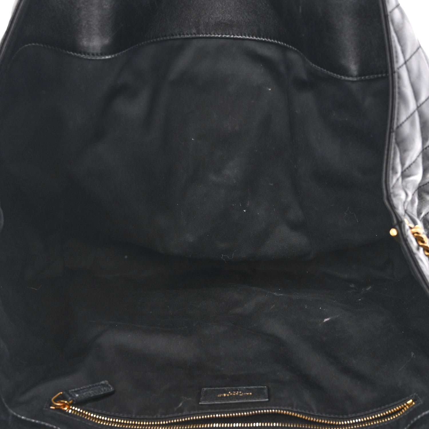 Saint Laurent Lambskin Quilted Maxi Icare Shopping Tote Black 6 of 9