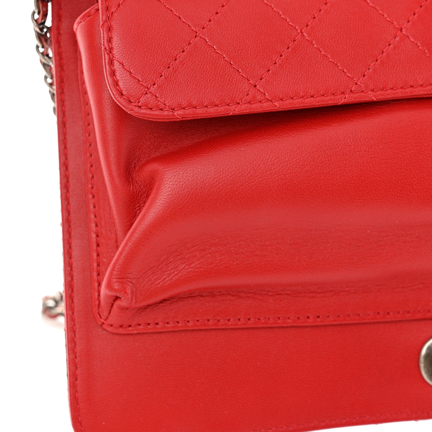 Chanel Karung Quilted Clutch Flap Red 12 of 13