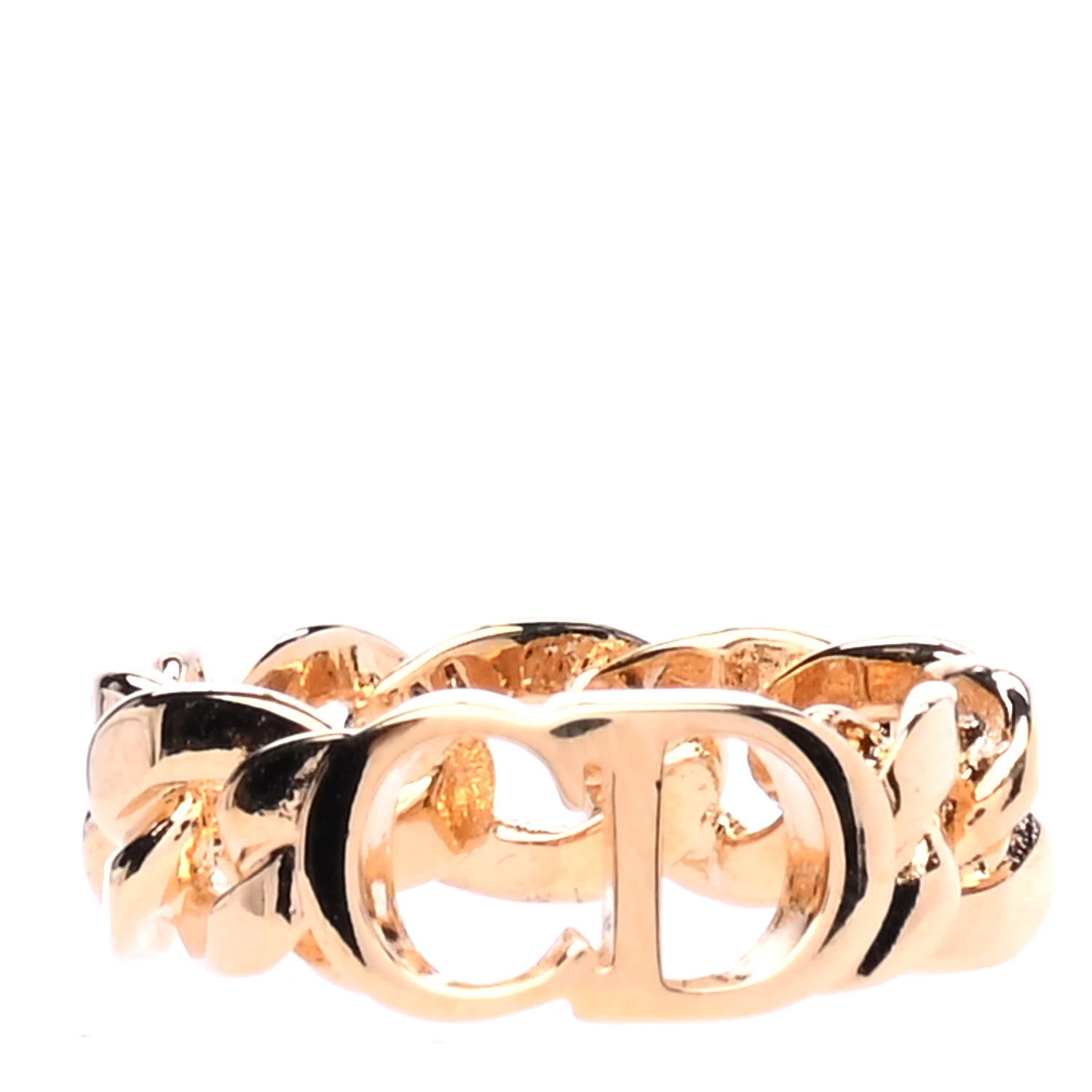 Christian Dior Metal Danseuse Etoile Chain Ring M Gold 1 of 4