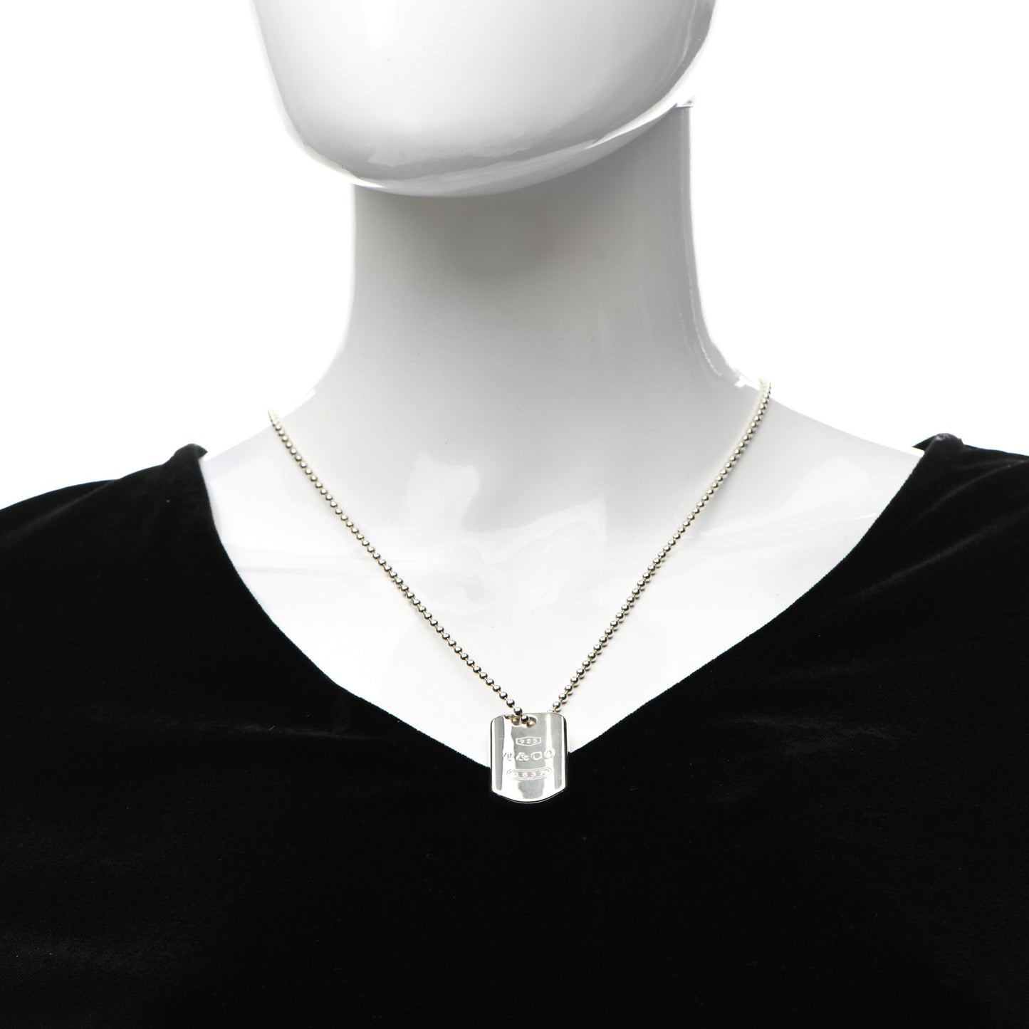 Sterling Silver 1837 Dog Tag Pendant Necklace