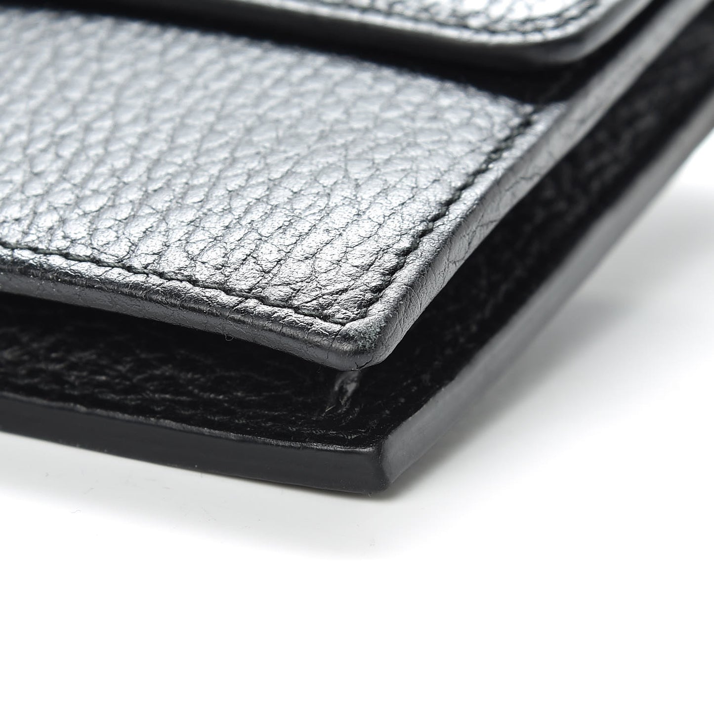 Dollar Calfskin Interlocking G Chain Wallet Black