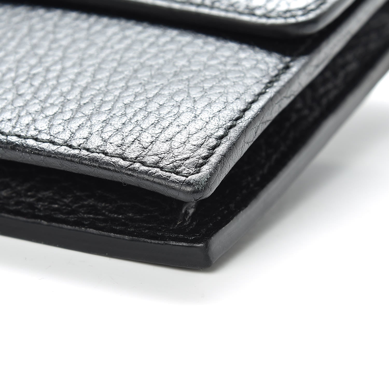 Gucci Dollar Calfskin Interlocking G Chain Wallet Black 10 of 12