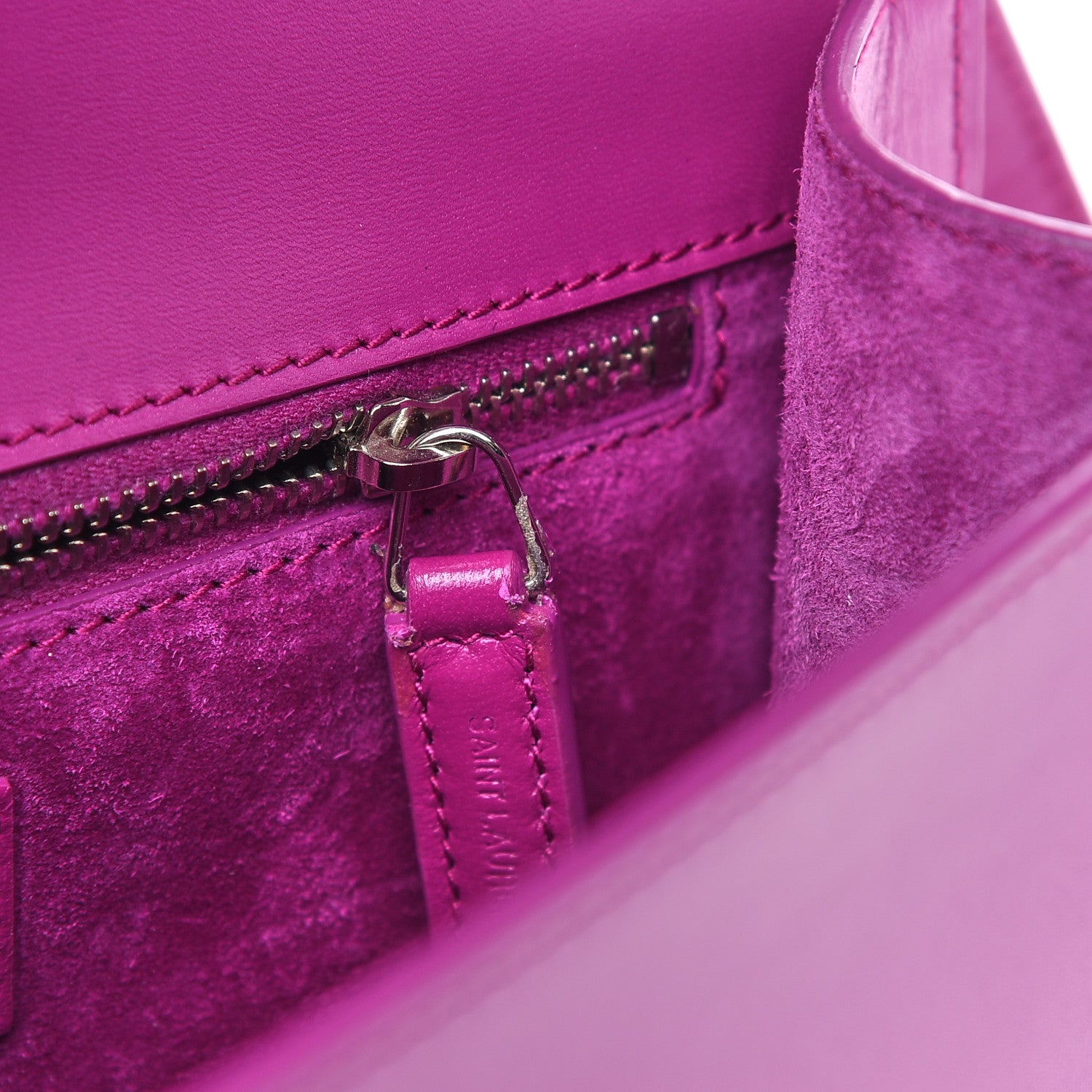 Saint Laurent Smooth Calfskin Le Carre Shoulder Bag Purple 9 of 10