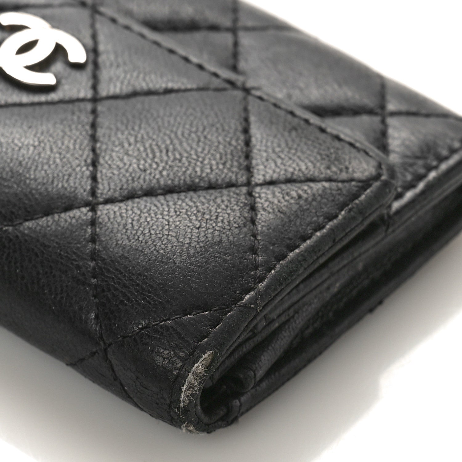 Chanel Lambskin Quilted Flap Card Holder Wallet Black 12 of 14