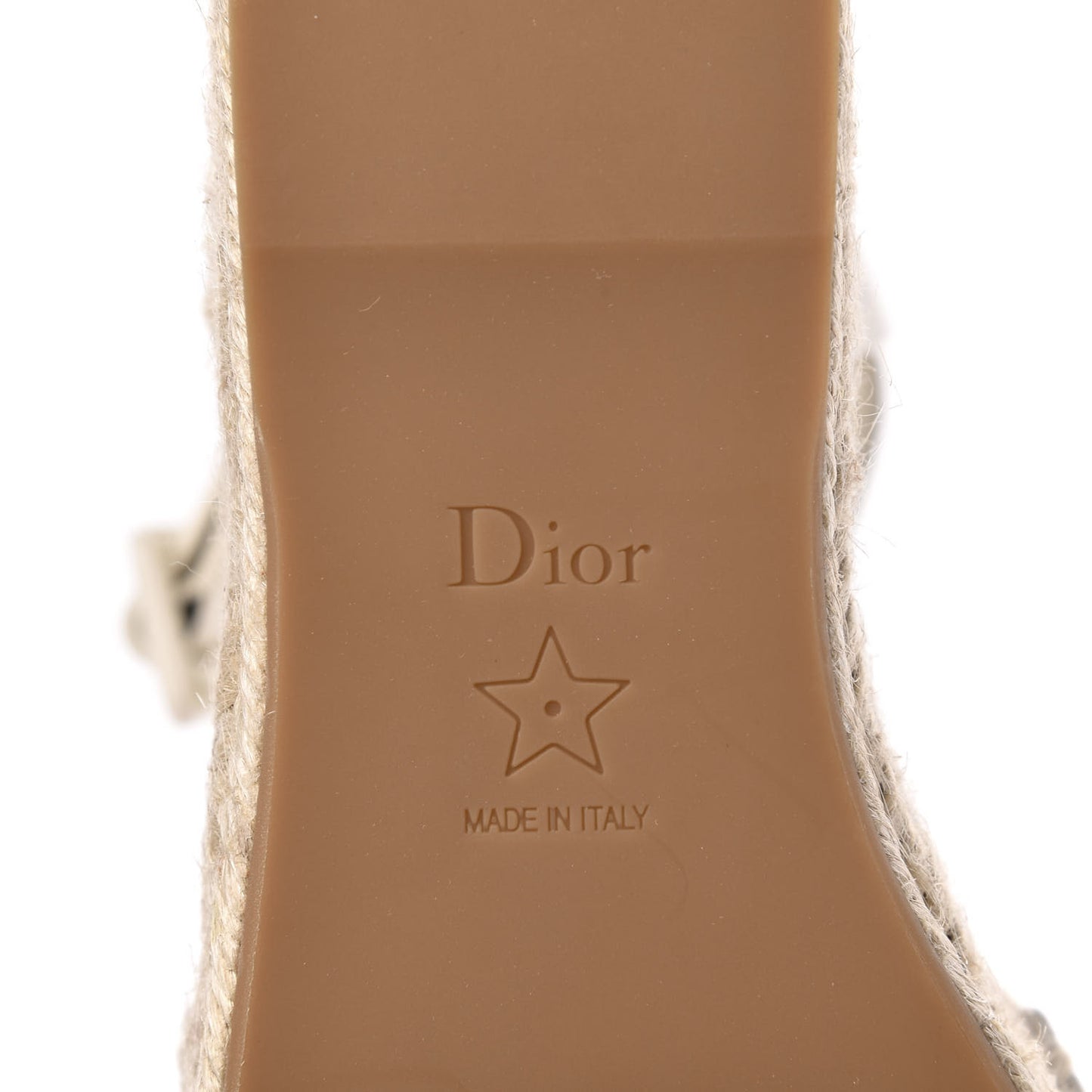 Calfskin D-Dior Espadrille Platform Sandals 37 White