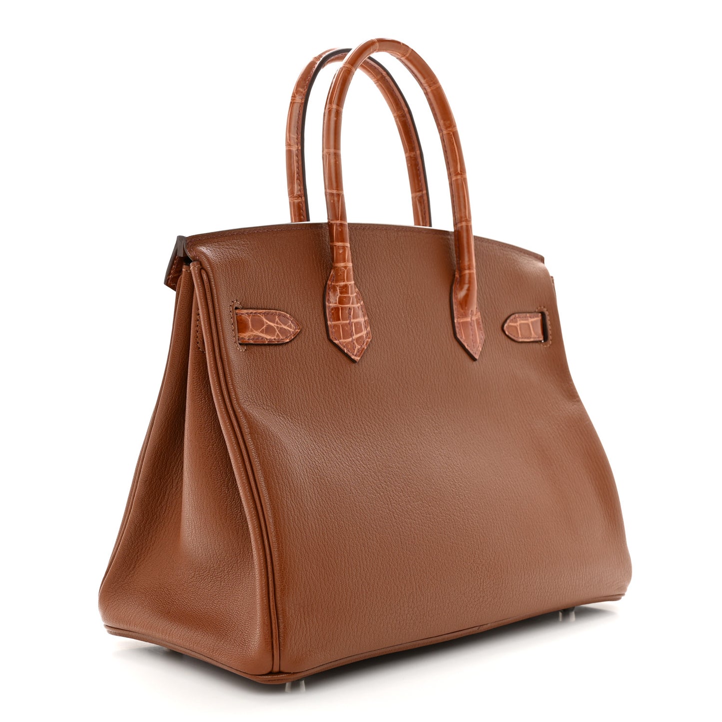 Chevre Mysore Shiny Niloticus Crocodile Birkin Touch 30 Noisette Etrusque