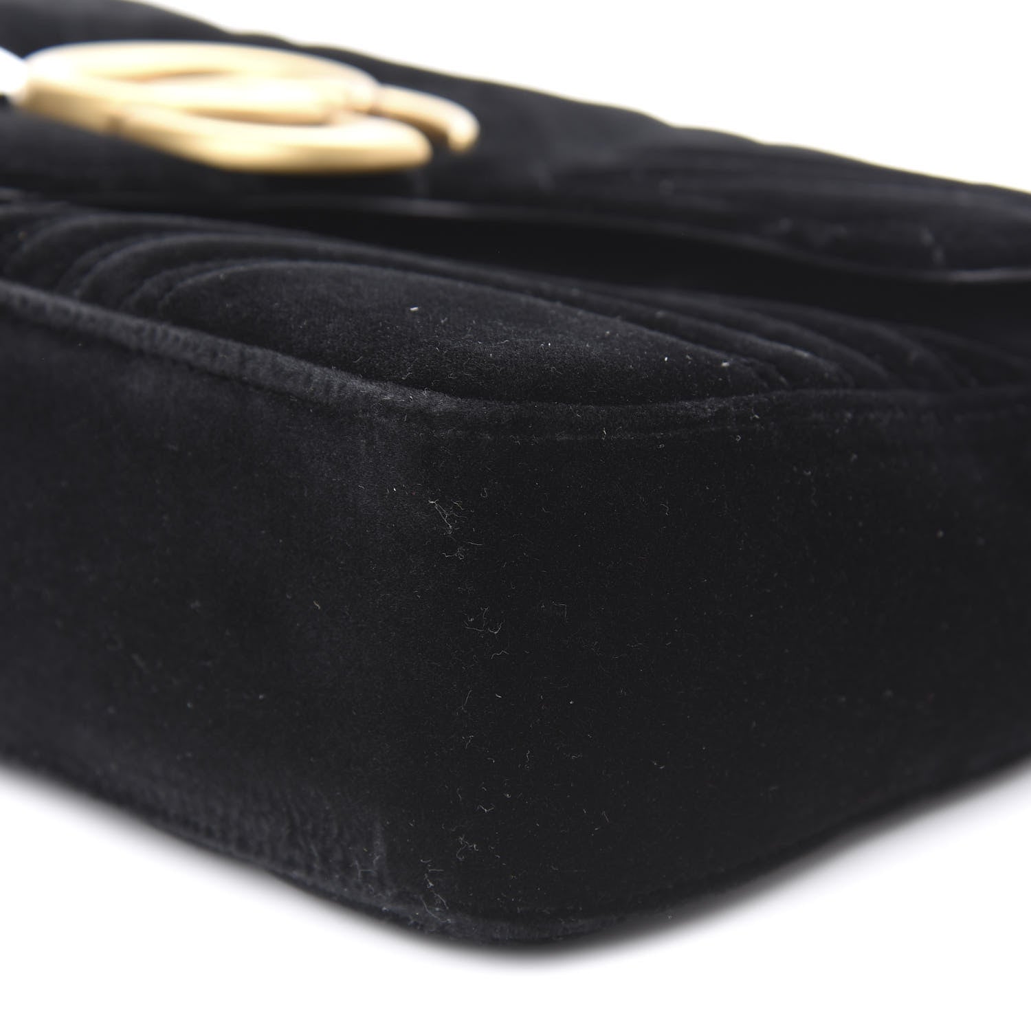 Gucci Velvet Matelasse Medium GG Marmont Shoulder Bag Black 11 of 12