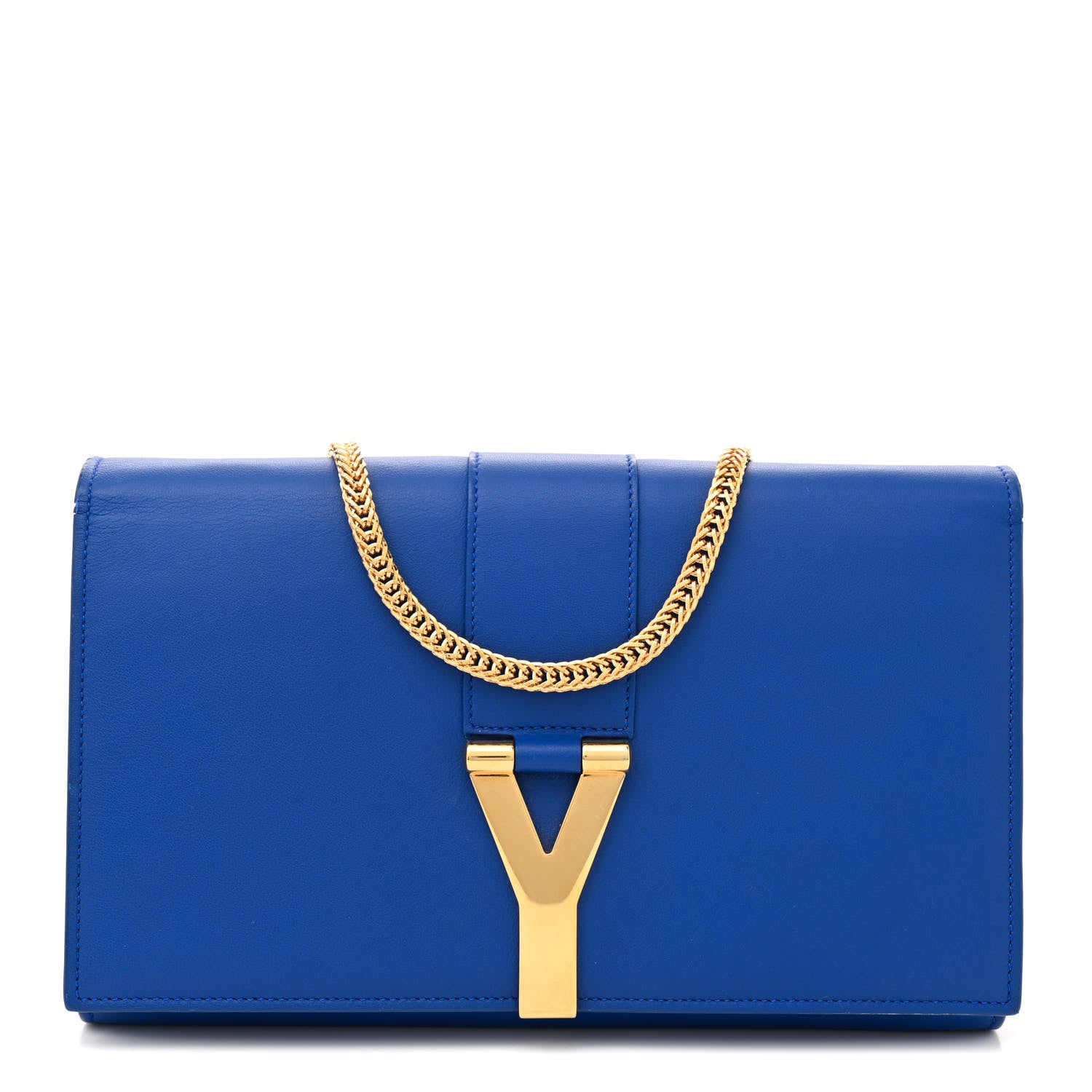 Saint Laurent Calfskin Classic Y Ligne Chain Wallet Bleu Majorelle 1 of 15