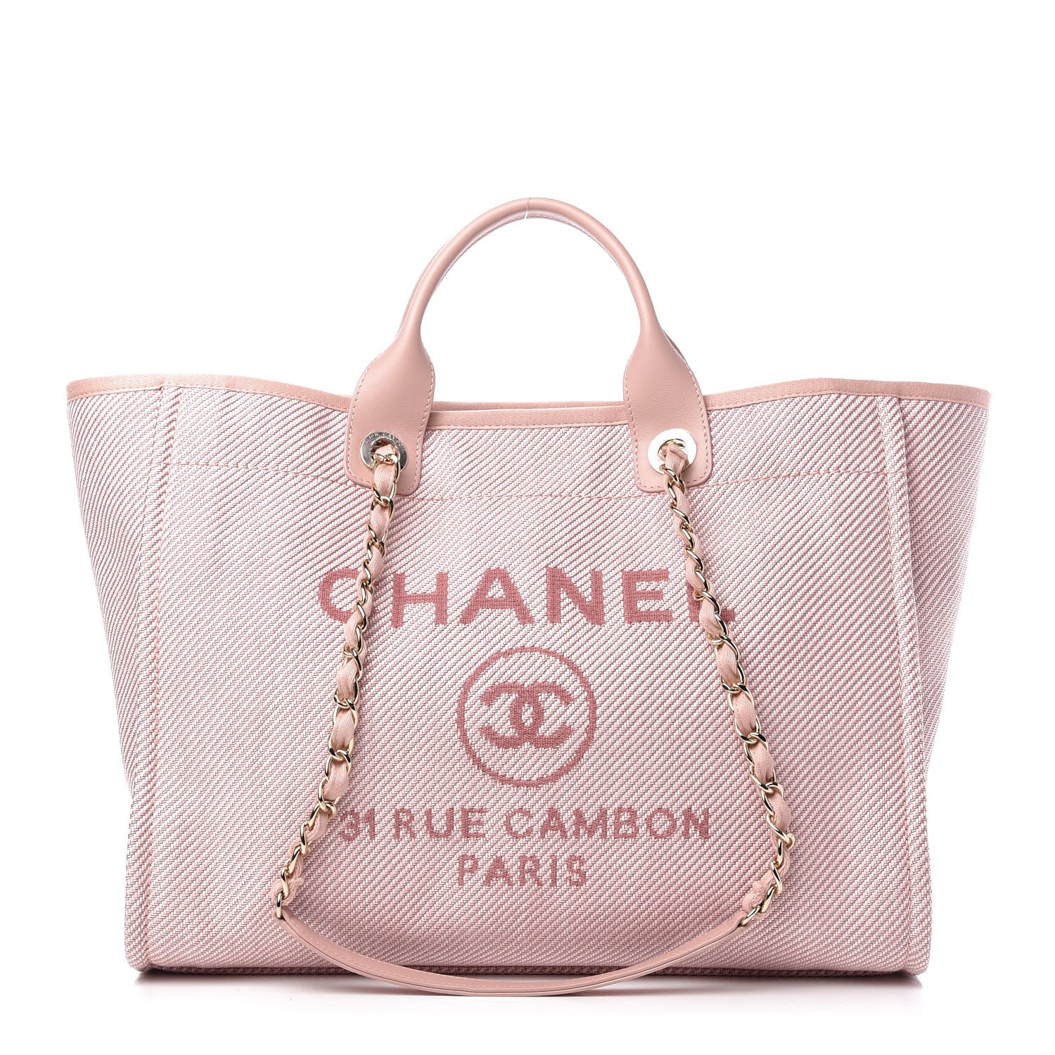 Chanel Mixed Fibers Calfskin Medium Deauville Tote Pink 1 of 10