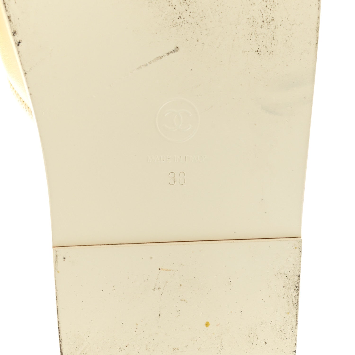 Chanel Lambskin Cha-Nel Mule Sandals 38 Ivory Multicolor 6 of 9