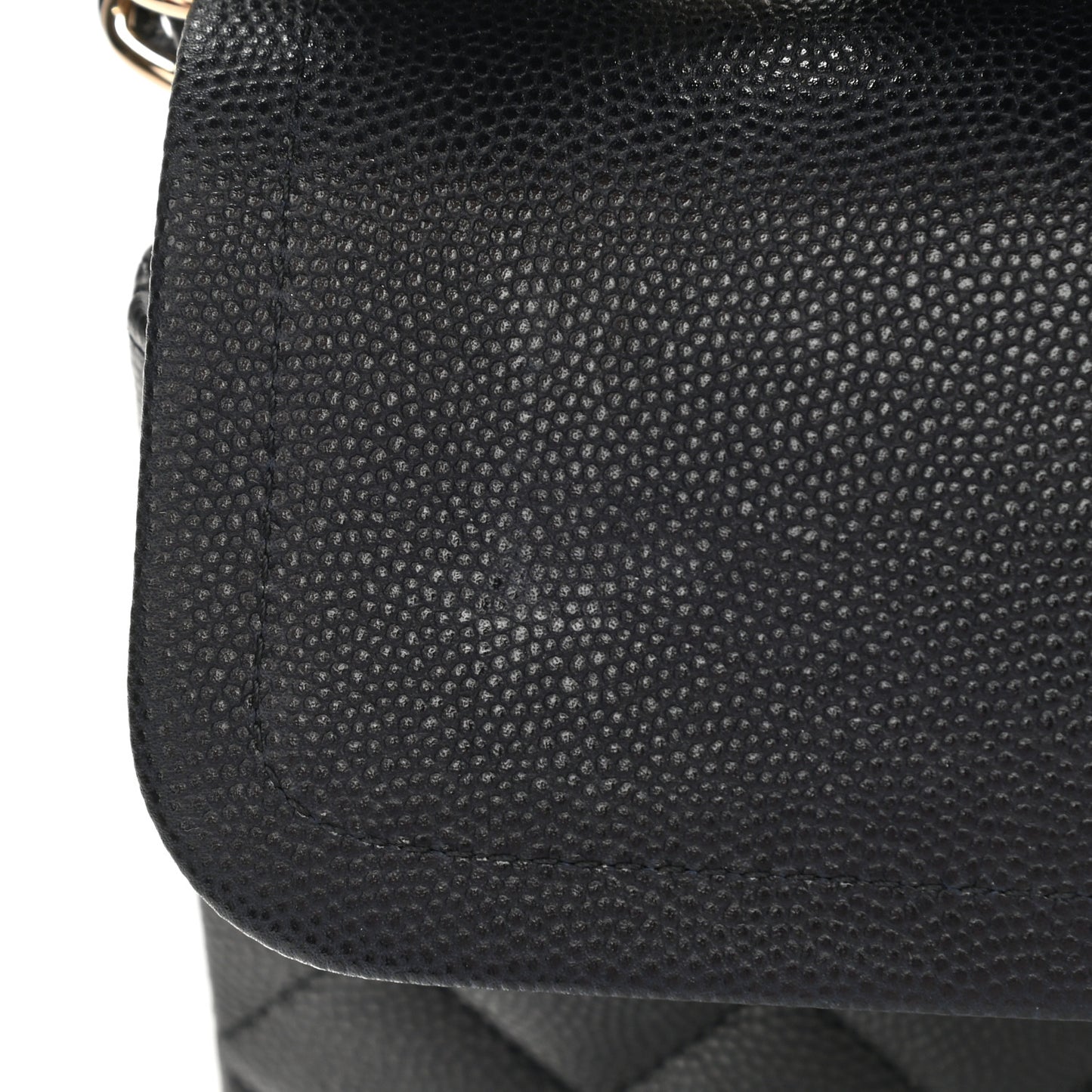 Caviar Quilted Medium Double Flap Navy