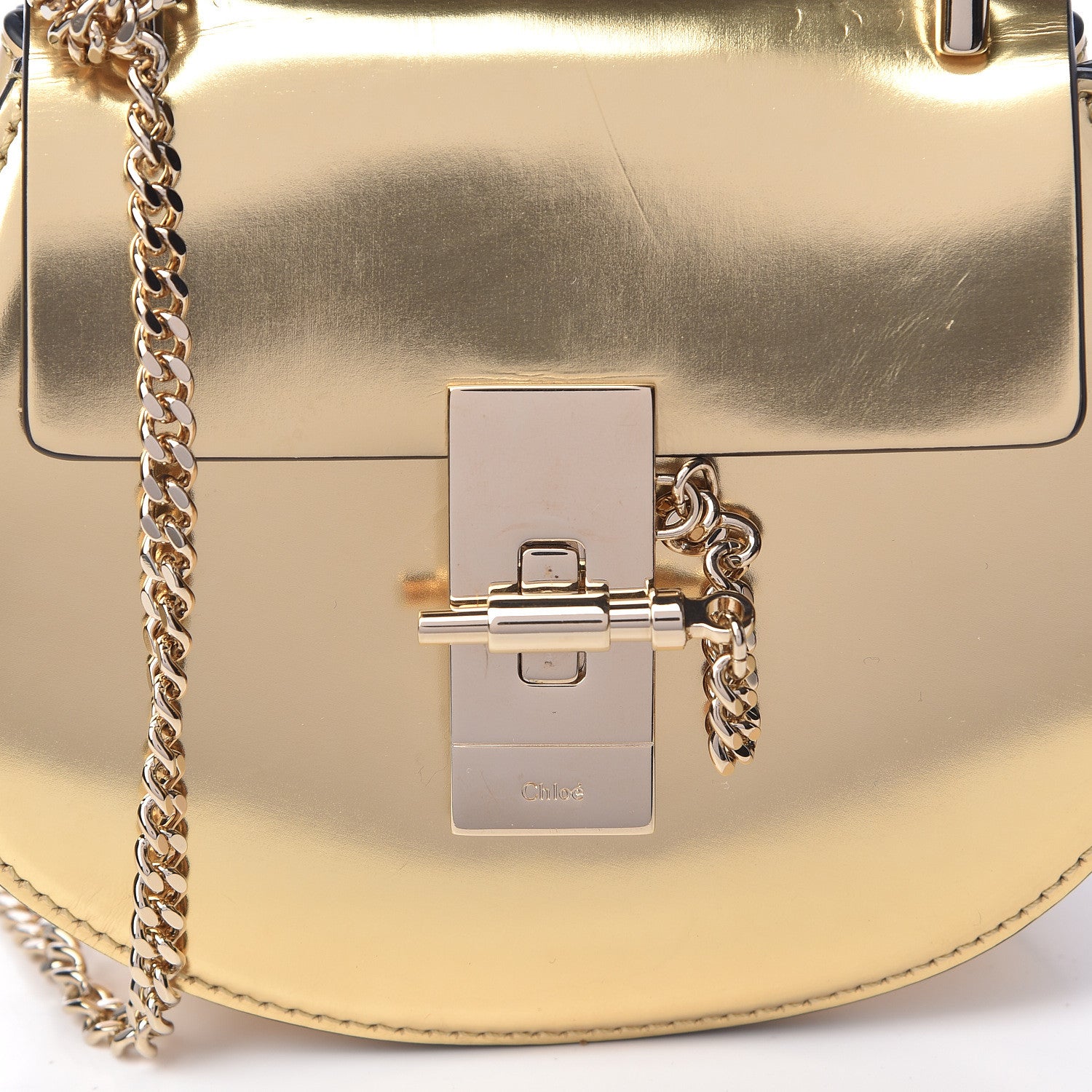 Chloe Metallic Nano Drew Shoulder Bag Abstract Gold 13 of 13