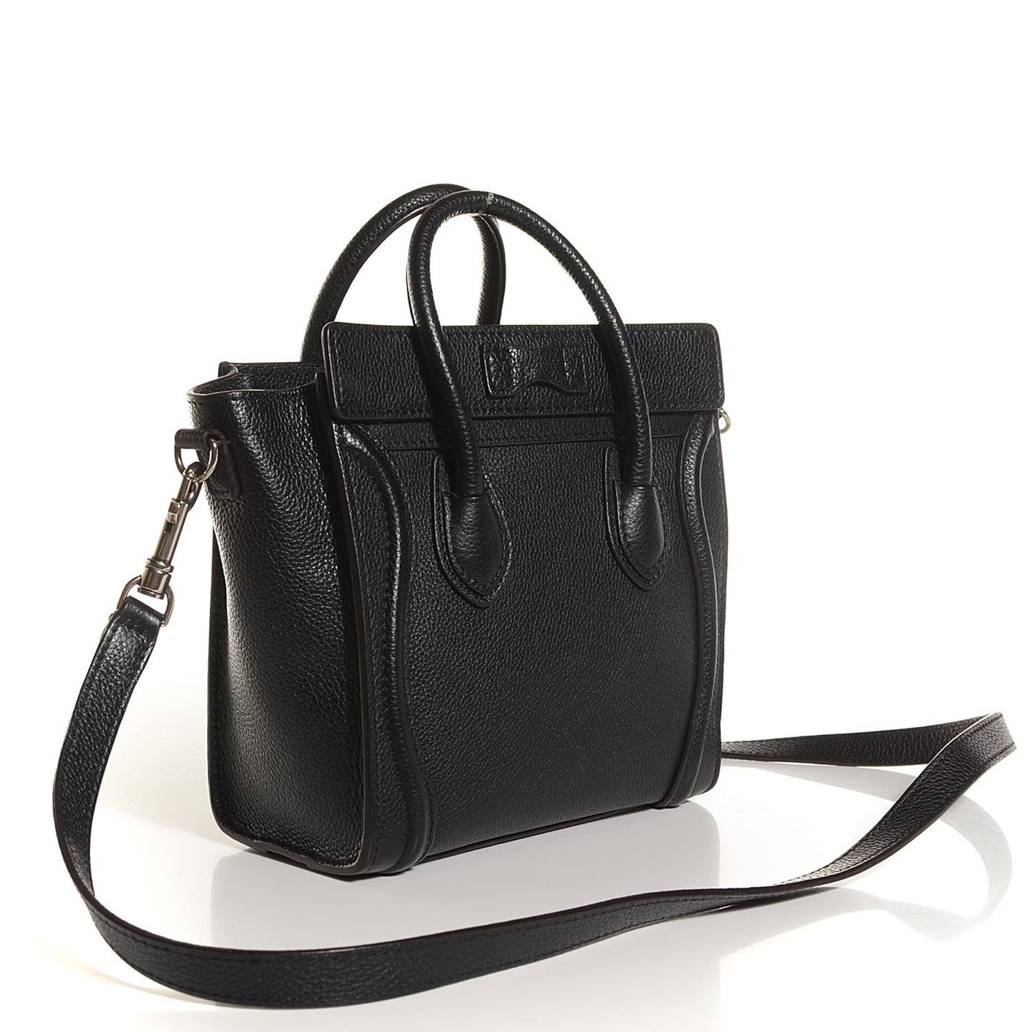 Drummed Calfskin Nano Luggage Black