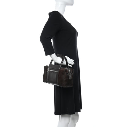 Salvatore Ferragamo Calfskin Calf Hair Mini Top Handle Bag Brown 2 of 9