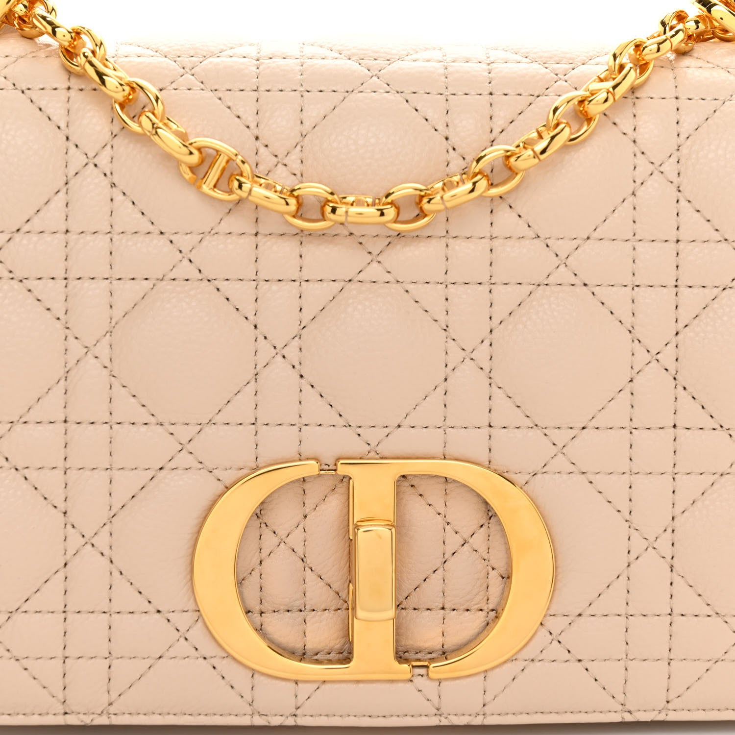 Christian Dior Supple Calfskin Cannage Medium Caro Bag Beige 7 of 9