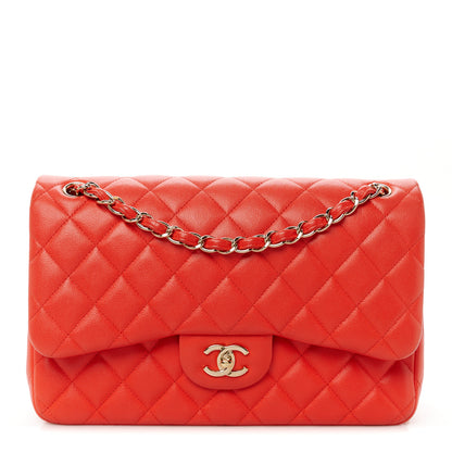 Chanel Caviar Quilted Jumbo Double Flap Red 1 of 12