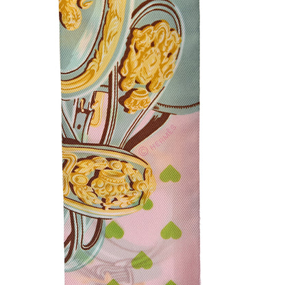 Hermes Silk Brides De Gala Love Twilly Parme Vert D Eau Vieux Rose 4 of 4