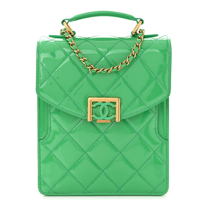 Chanel Patent Calfskin Small Flap Bag Green 1 of 11
