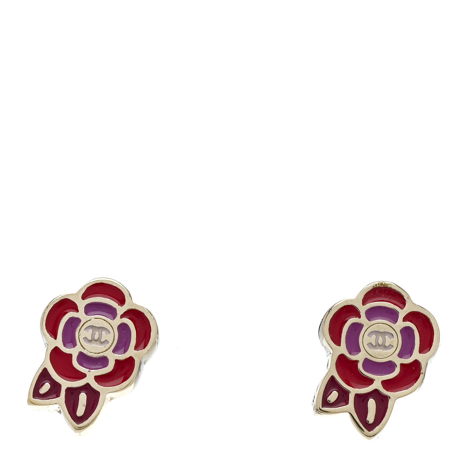 Chanel Enamel CC Camellia Earrings Multicolor 1 of 4