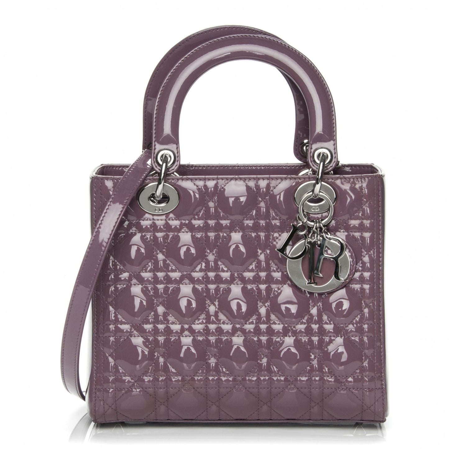 Patent Cannage Medium Lady Dior Purple
