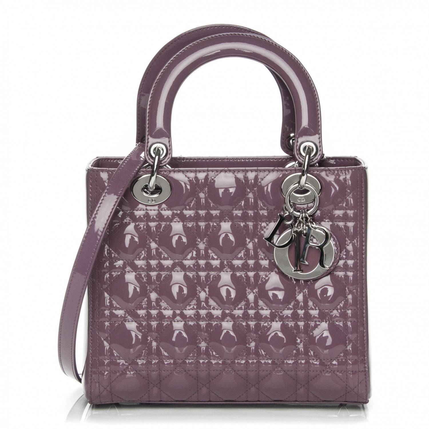 Christian Dior Patent Cannage Medium Lady Dior Purple 1 of 7