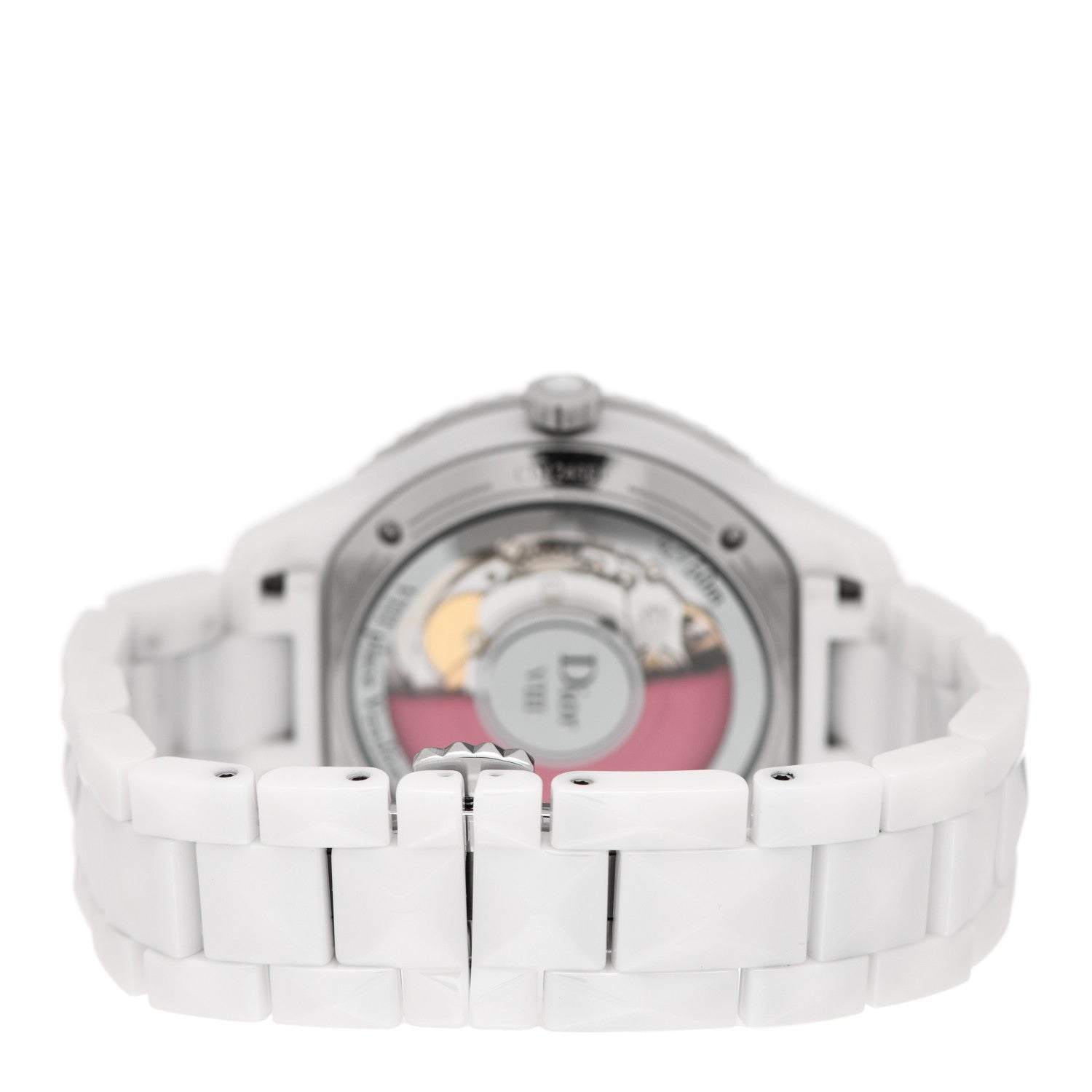 Christian Dior Stainless Steel Ceramic Pink Sapphire 38mm Dior VIII Automatic Watch White 3 of 5