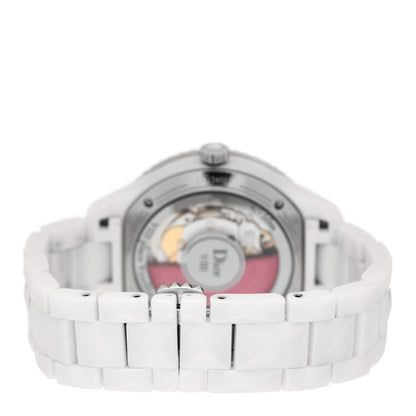 Christian Dior Stainless Steel Ceramic Pink Sapphire 38mm Dior VIII Automatic Watch White 3 of 5