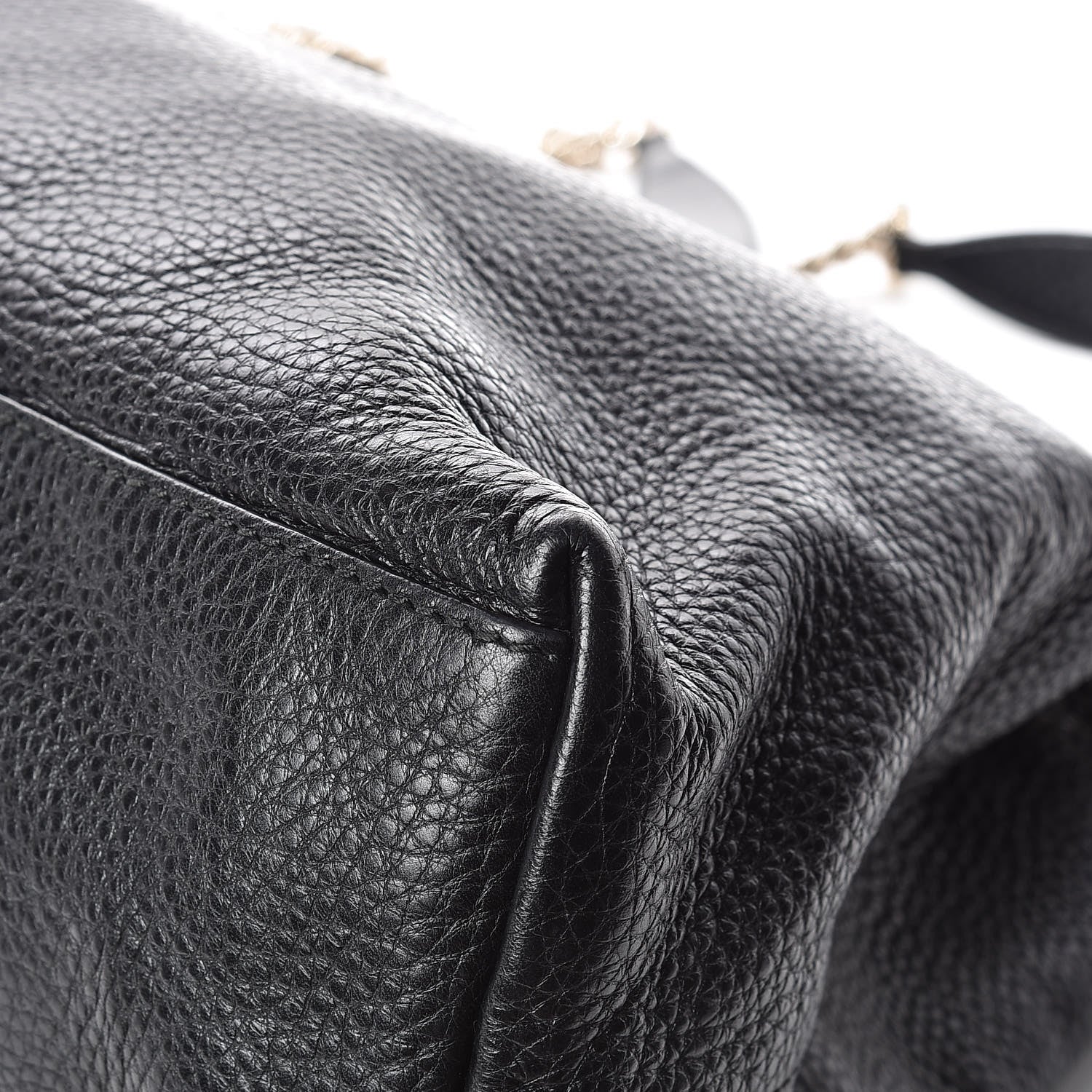 Gucci Pebbled Calfskin Large Soho Chain Shoulder Bag Black 12 of 13