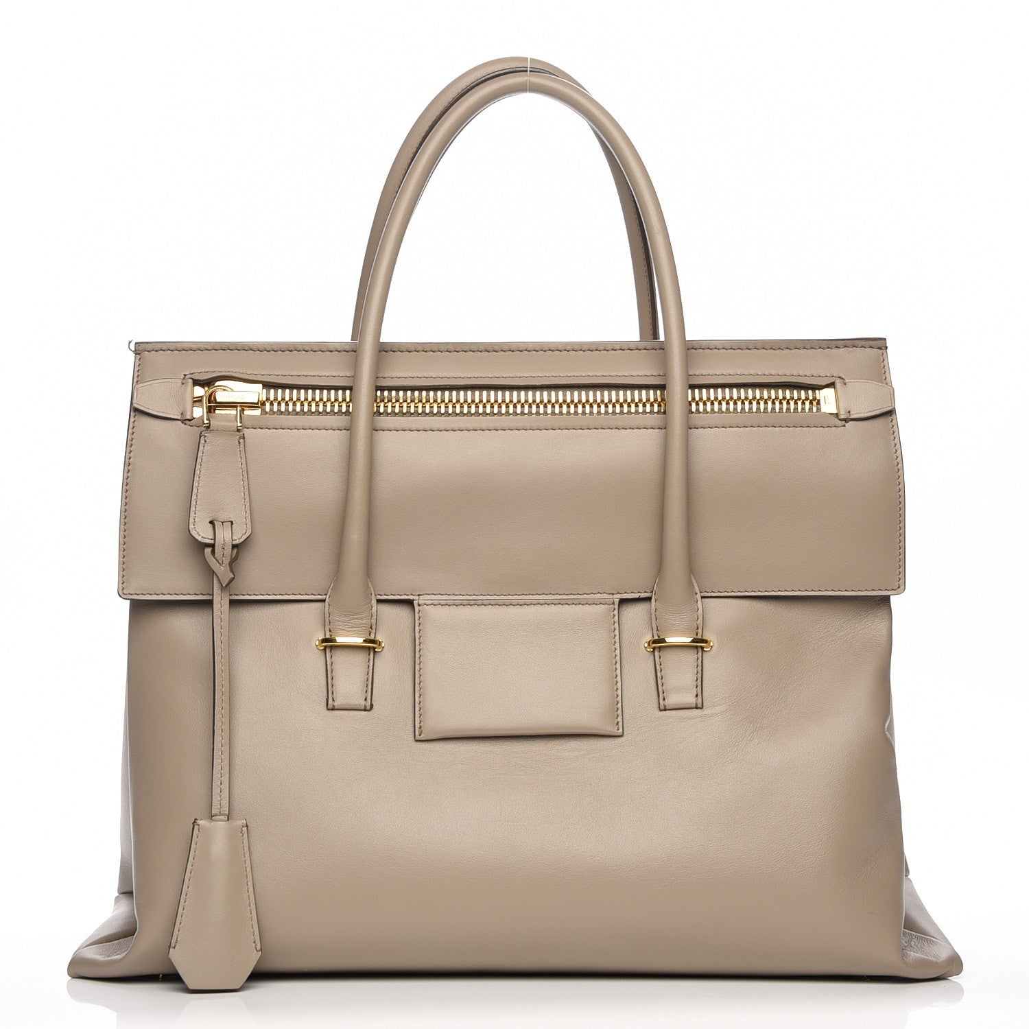 Tom Ford Smooth Calfskin Large Icon Bag Warm Taupe 1 of 7