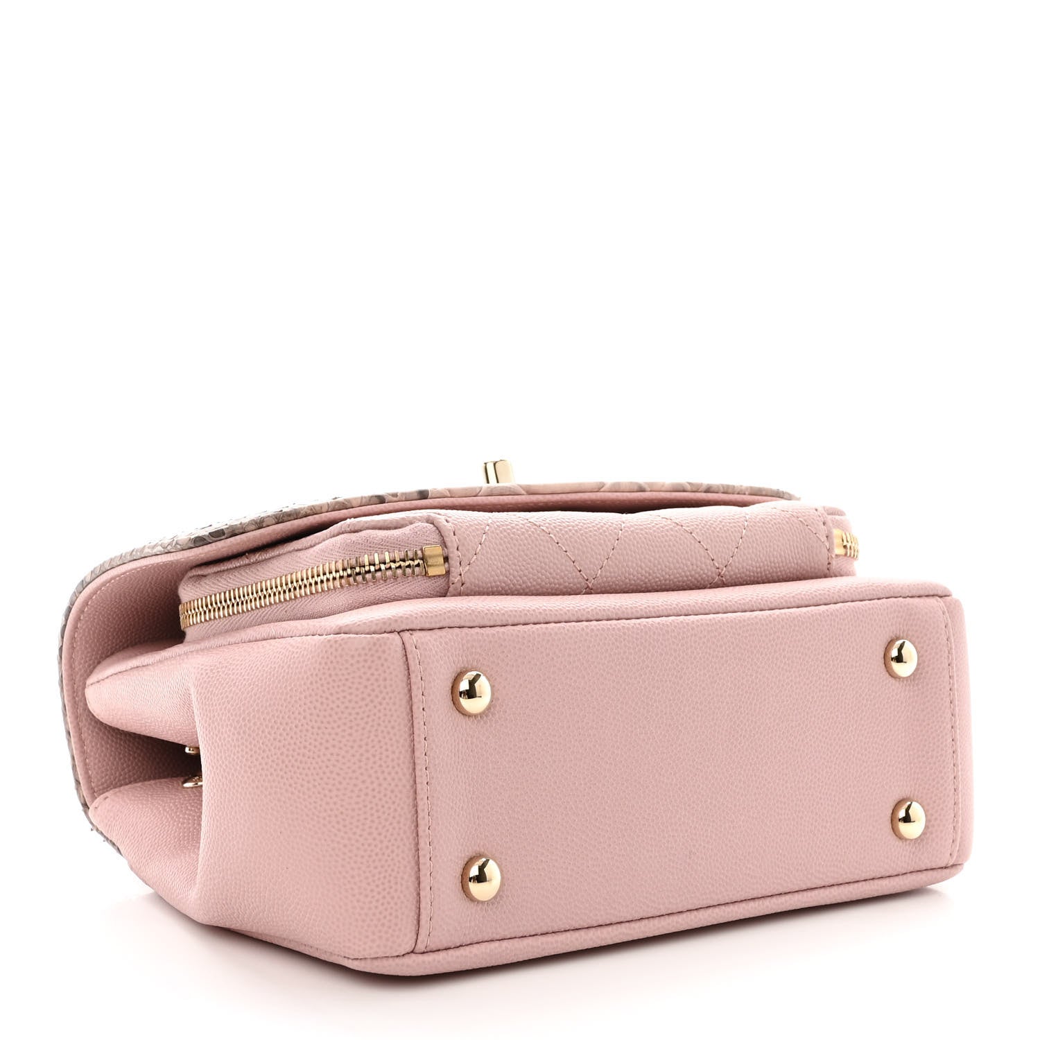Chanel Snakeskin Caviar Quilted Small Business Affinity Flap Light Pink 4 of 11