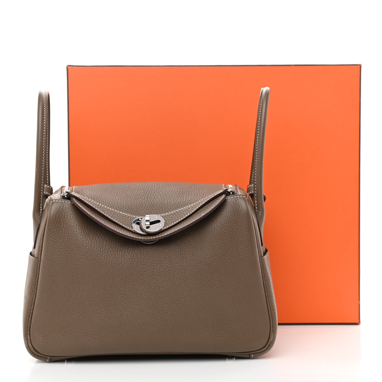 Hermes Taurillon Clemence Lindy 26 Etoupe 12 of 12