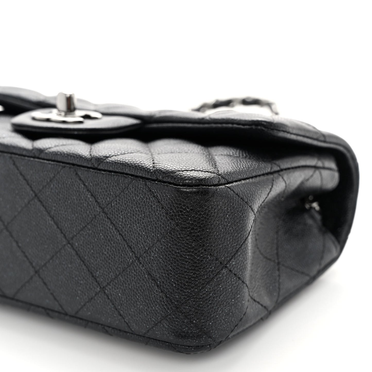 Caviar Quilted Mini Rectangular Flap Black