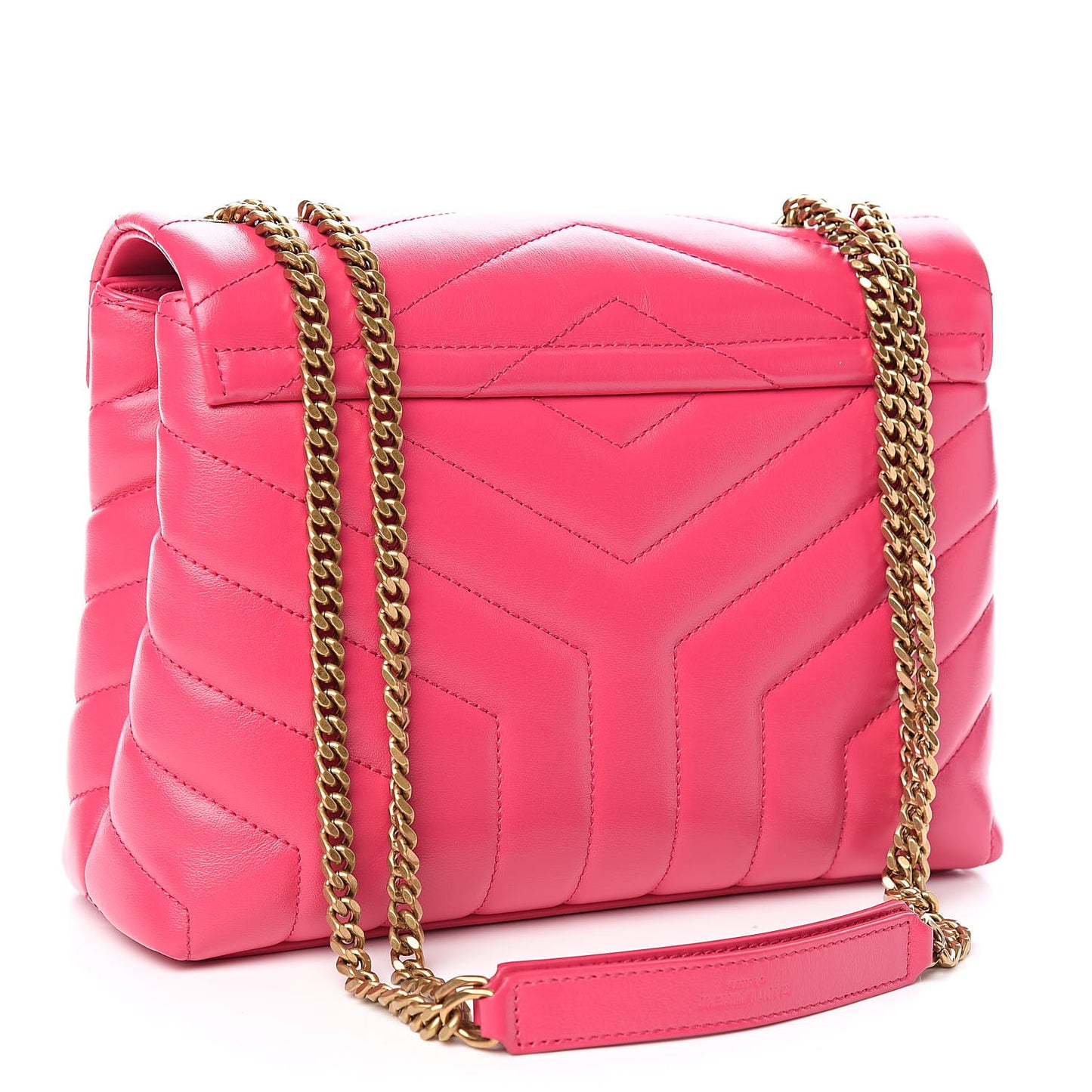 Calfskin Y Quilted Monogram Small Loulou Chain Satchel Fresh Fuchsia