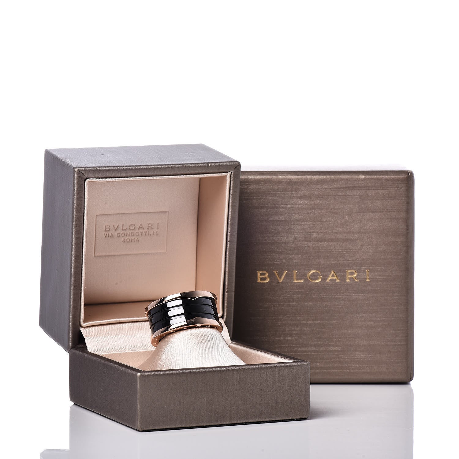 Bulgari 18K Rose Gold Black Ceramic B.Zero1 Four-Band Ring 59 8.75 6 of 6